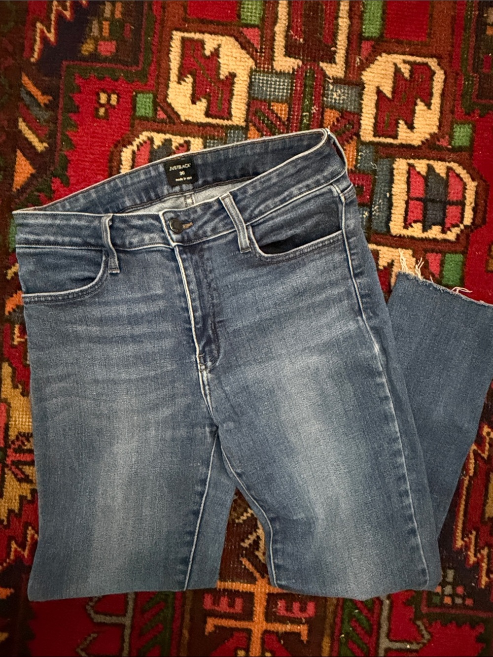 Just Black Skinny Raw Hem Jeans size 30